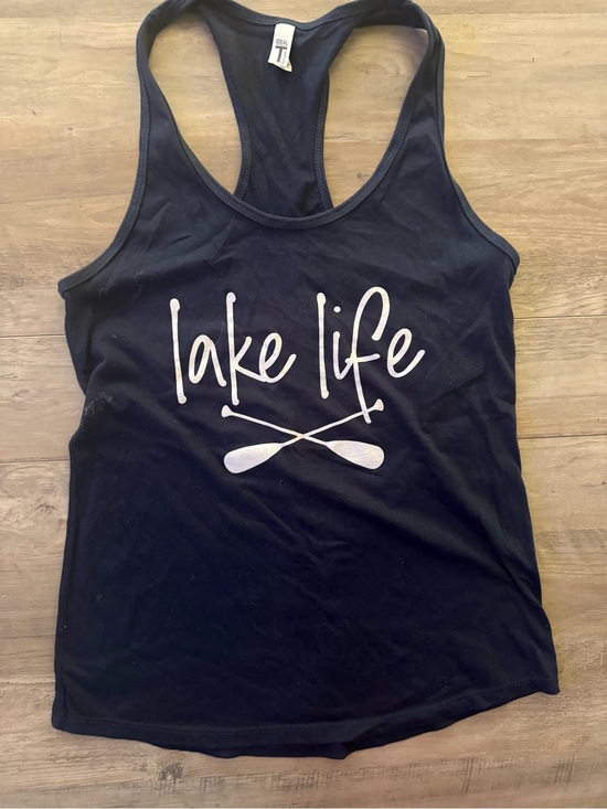 Tops - Lake Life Black Racerback Tank Top